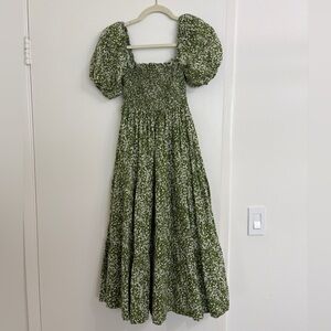 Abercrombie & Fitch Green Floral Smocked Dress